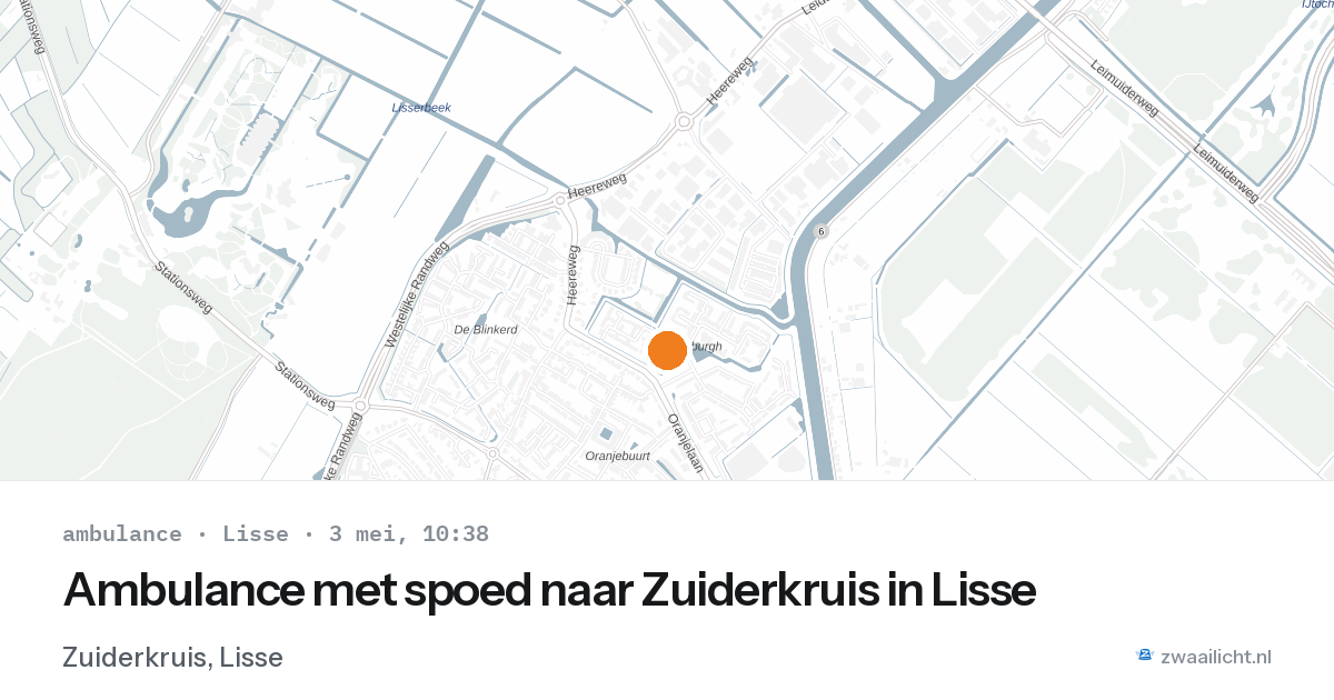 Ambulance met spoed naar Zuiderkruis in Lisse — 3 mei 2026