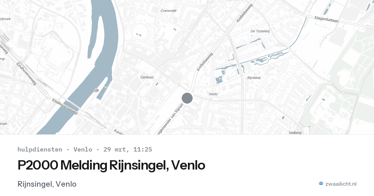 P2000 Melding Rijnsingel, Venlo — 29 mrt 2026