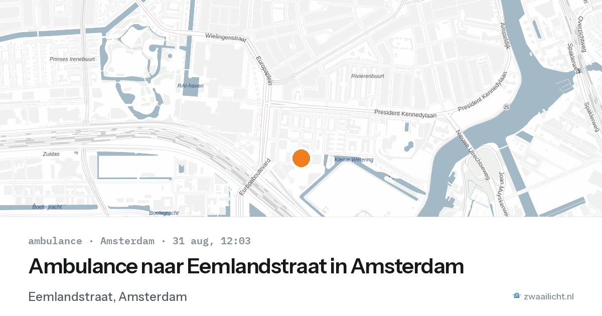Ambulance naar Eemlandstraat in Amsterdam — 31 aug 2026