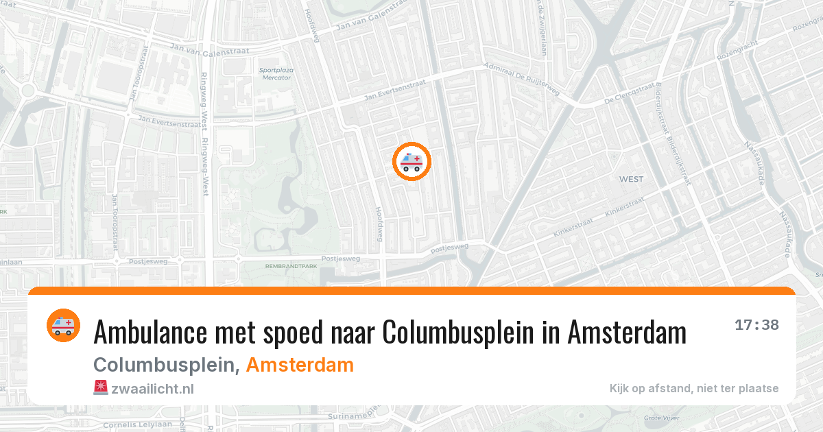 Ambulance met spoed naar Columbusplein in Amsterdam — 18 jun 2026