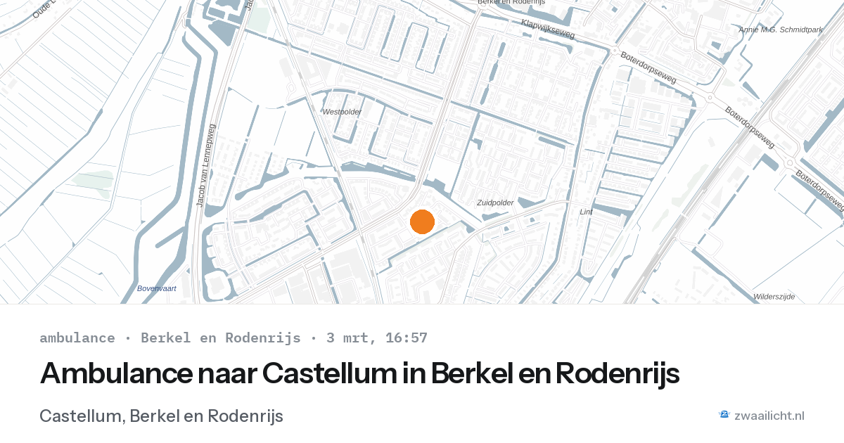 Ambulance naar Castellum in Berkel en Rodenrijs — 3 mrt 2026
