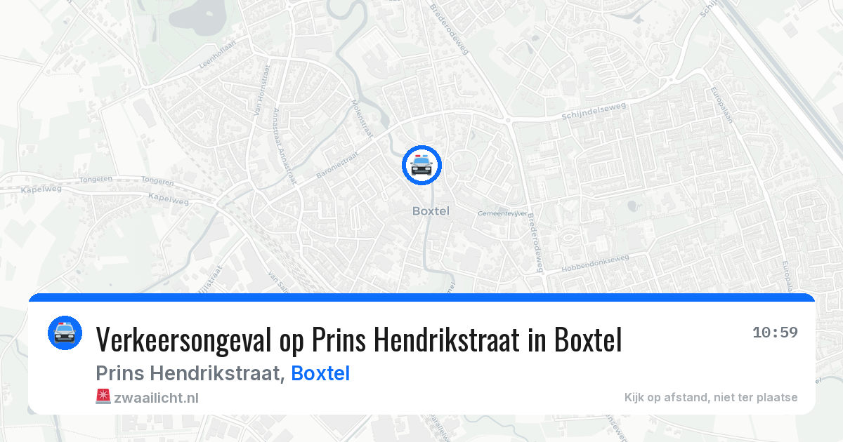 Verkeersongeval op Prins Hendrikstraat in Boxtel — 9 mei 2026