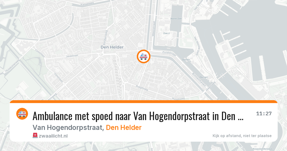 Ambulance met spoed naar Van Hogendorpstraat in Den Helder — 6 apr 2026