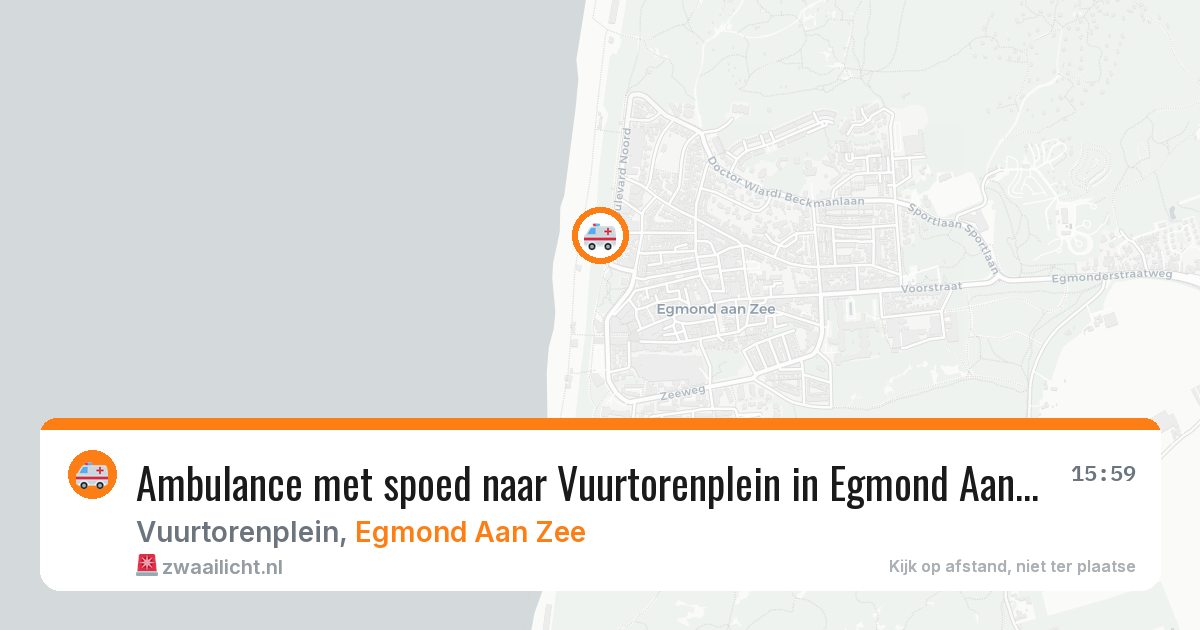 Ambulance met spoed naar Vuurtorenplein in Egmond Aan Zee — 24 jun 2026