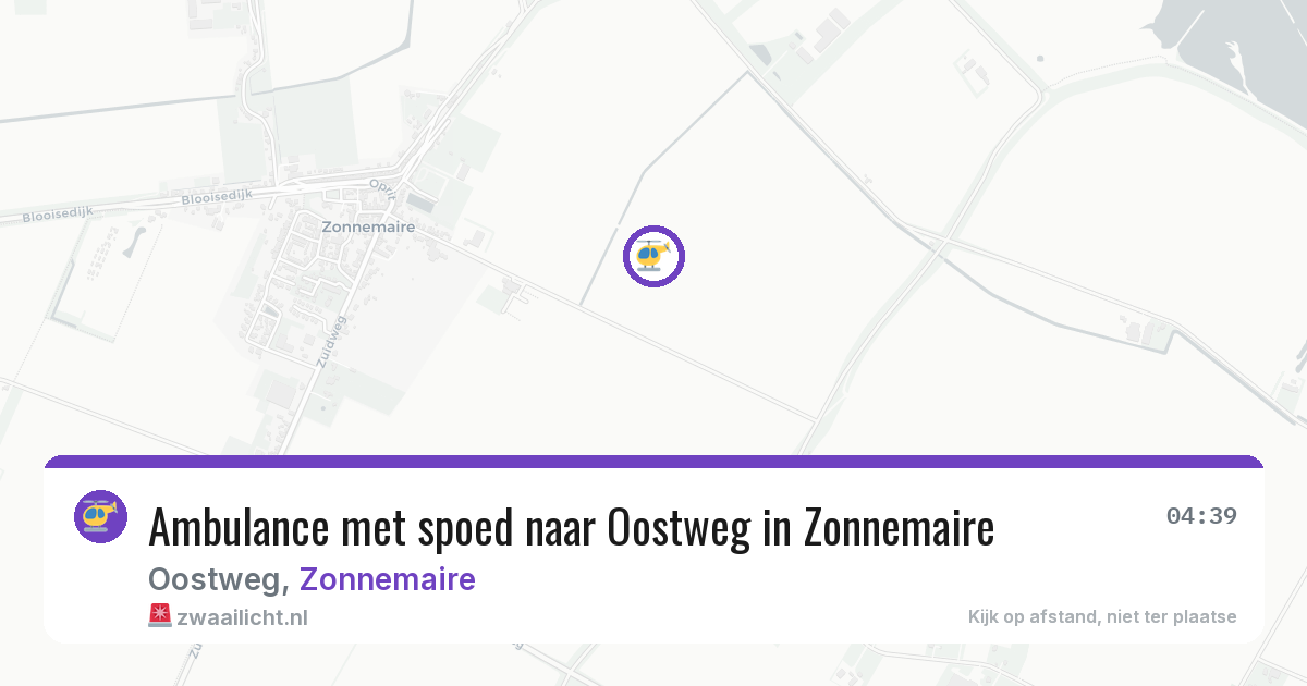 Ambulance met spoed naar Oostweg in Zonnemaire — 1 aug 2026