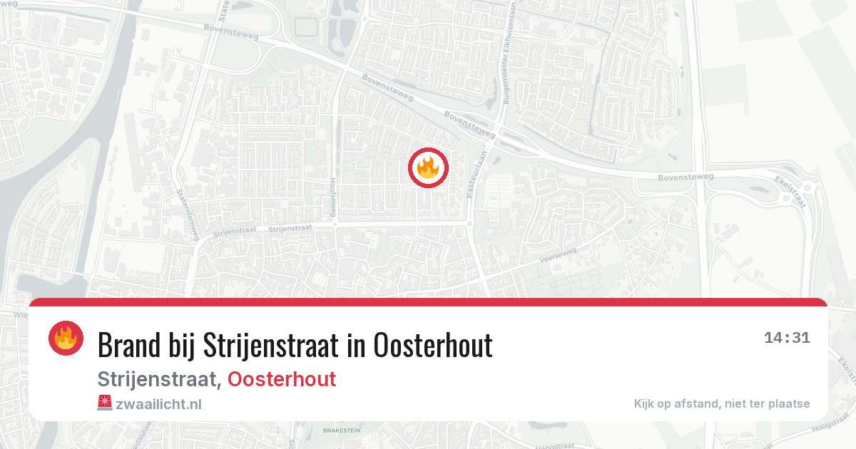 Brand bij Strijenstraat in Oosterhout — 6 aug 2026
