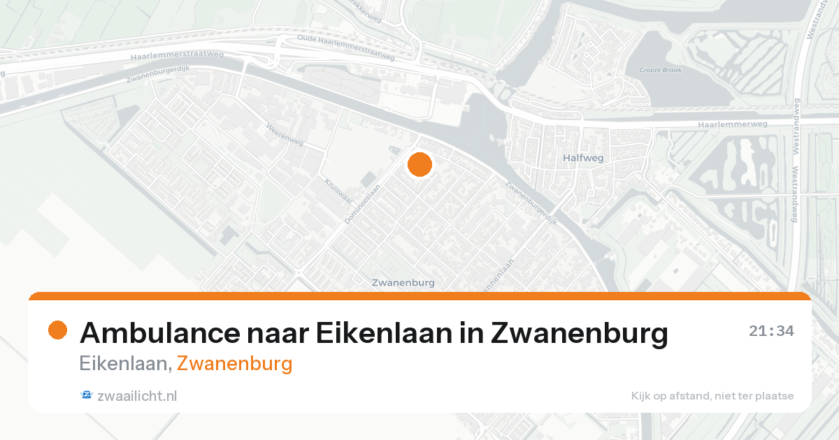 Ambulance naar Eikenlaan in Zwanenburg — 31 mei 2026