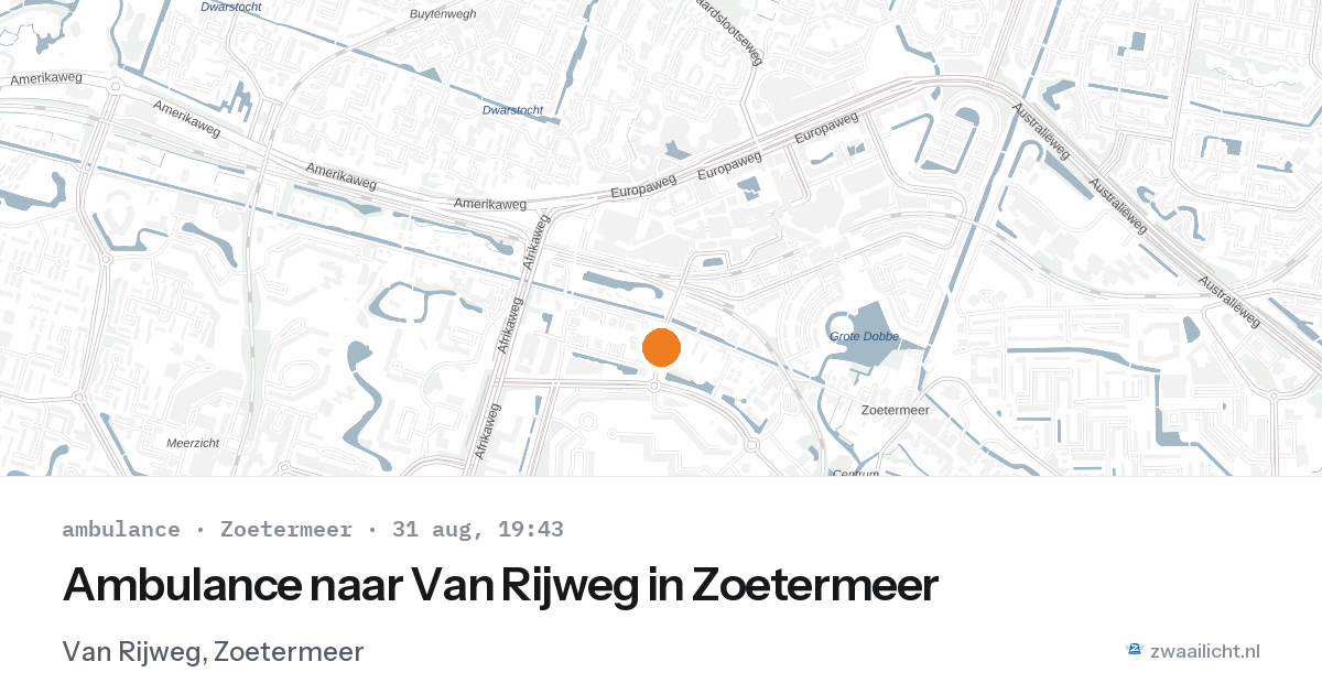 Ambulance naar Van Rijweg in Zoetermeer — 31 aug 2026