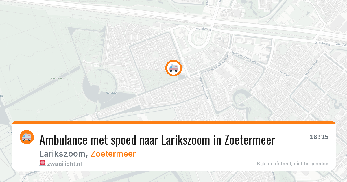 Ambulance met spoed naar Larikszoom in Zoetermeer — 13 mrt 2026