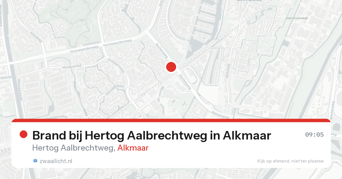 Brand bij Hertog Aalbrechtweg in Alkmaar — 18 aug 2026