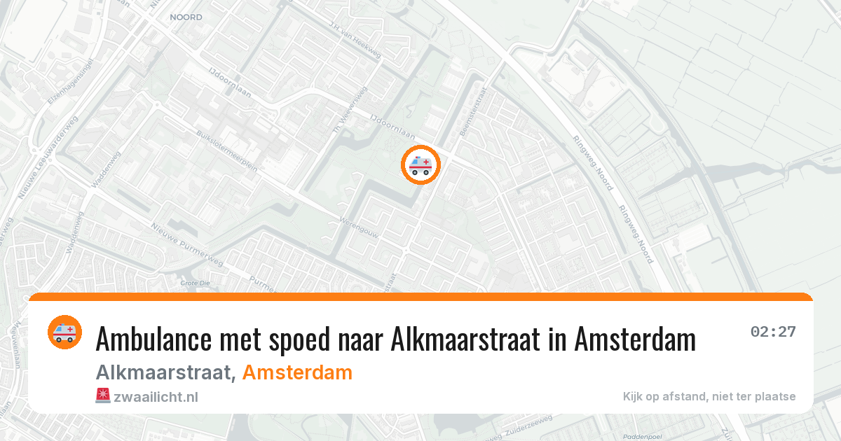 Ambulance met spoed naar Alkmaarstraat in Amsterdam — 30 mei 2026