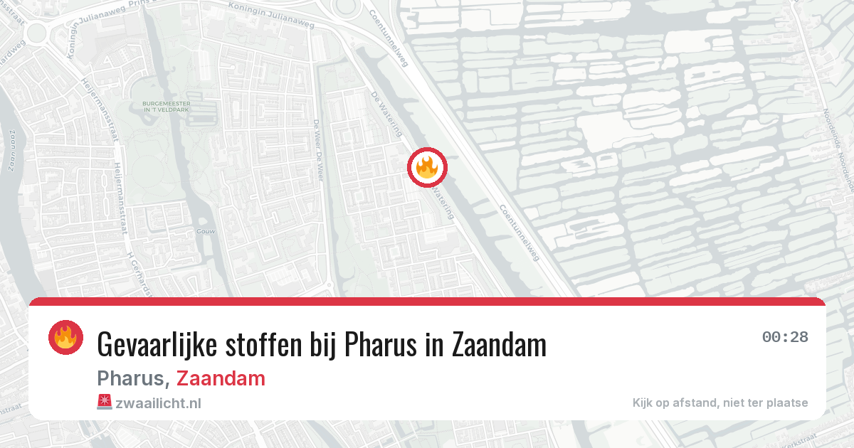 Gevaarlijke stoffen bij Pharus in Zaandam — 5 apr 2026