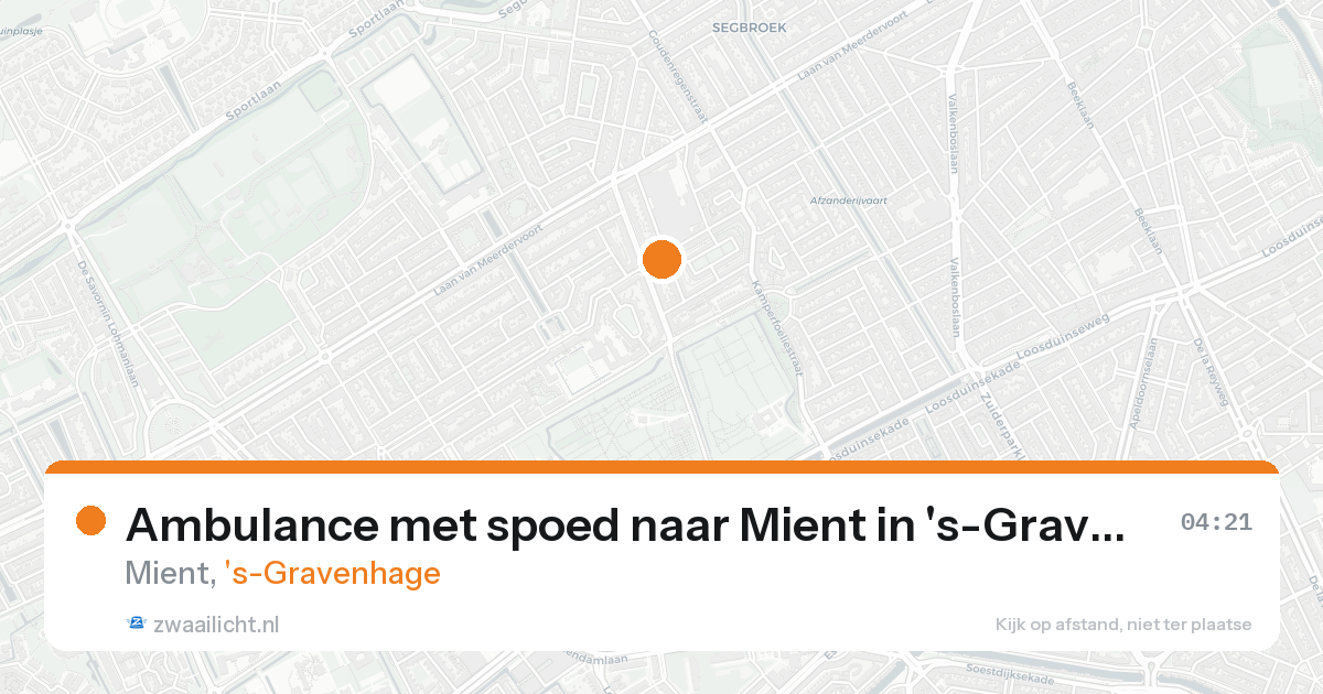 Ambulance met spoed naar Mient in 's-Gravenhage — 22 aug 2026