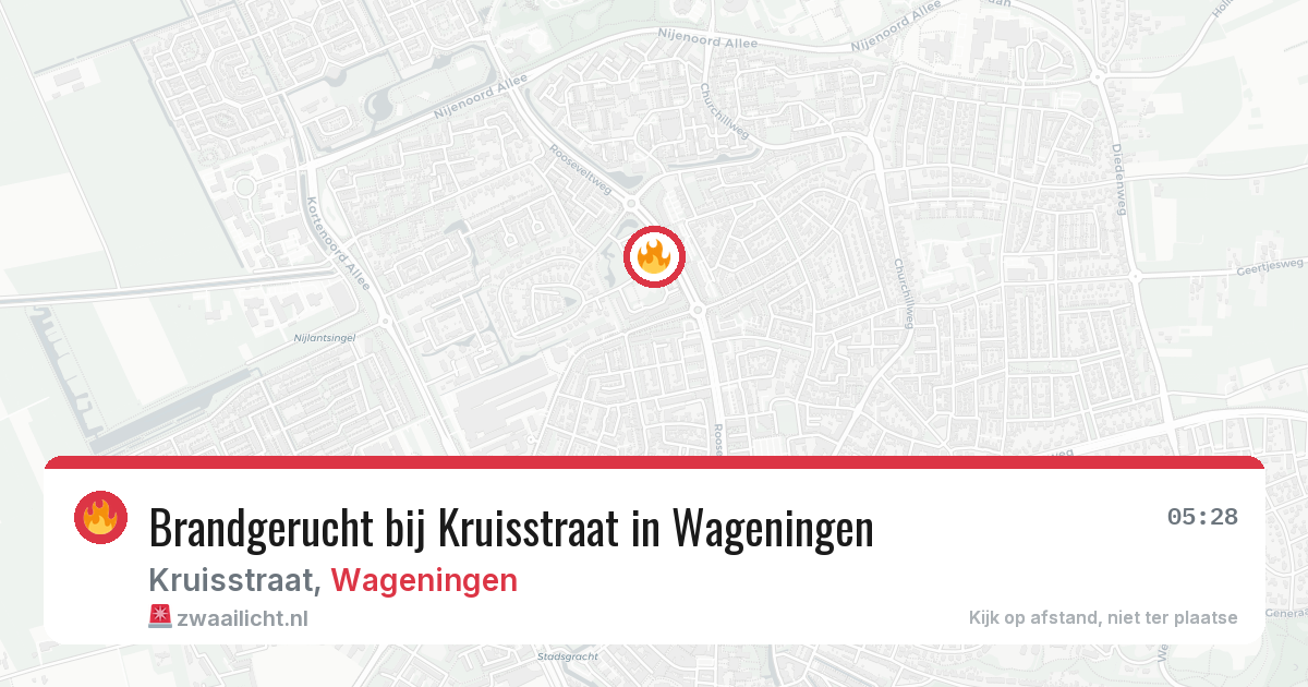 Brandgerucht bij Kruisstraat in Wageningen — 20 jun 2026