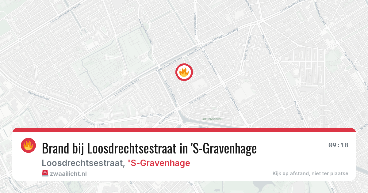 Brand bij Loosdrechtsestraat in 'S-Gravenhage — 27 jun 2026