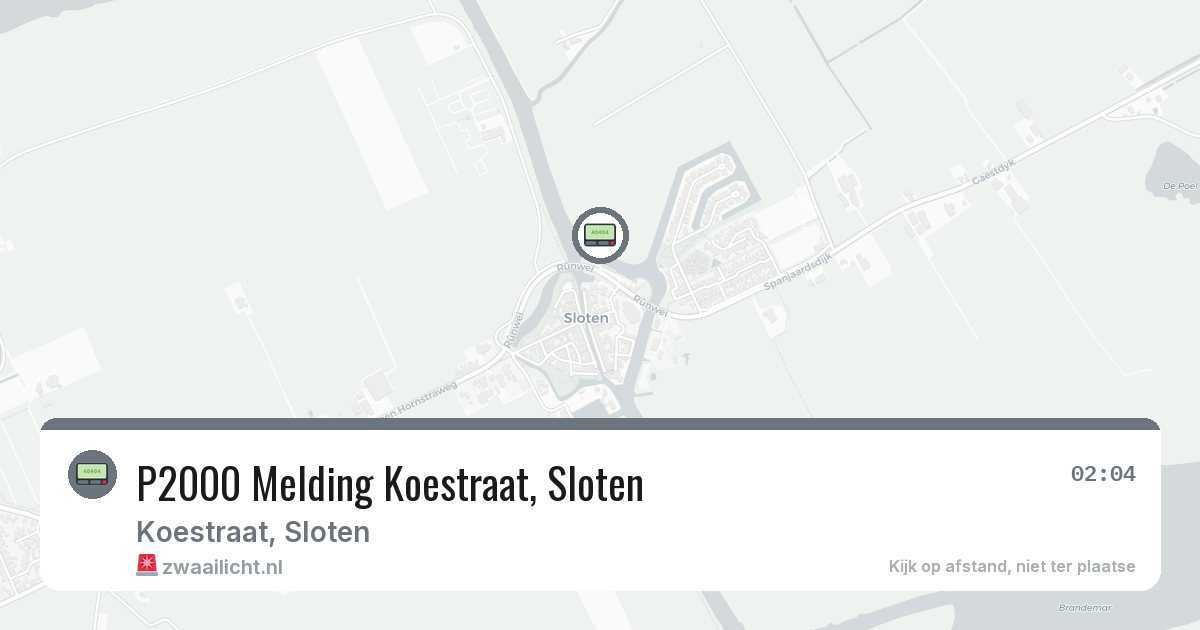 P2000 Melding Koestraat, Sloten — 4 mrt 2026
