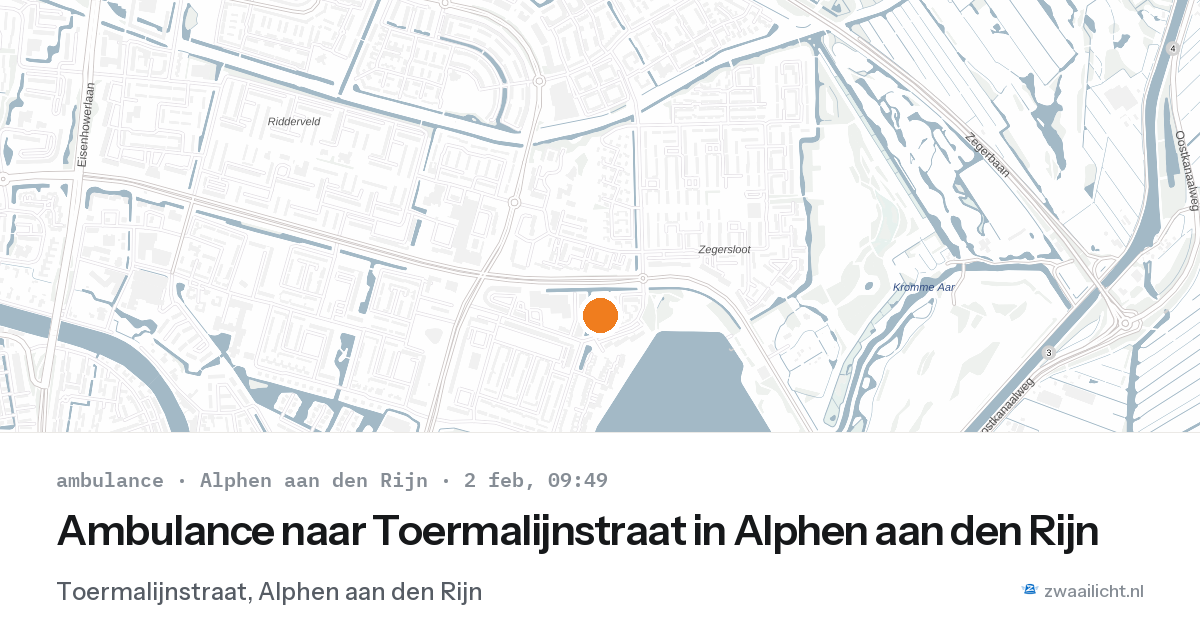 Ambulance naar Toermalijnstraat in Alphen aan den Rijn — 2 feb 2026