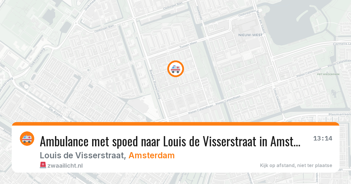 Ambulance met spoed naar Louis de Visserstraat in Amsterdam — 27 mei 2026