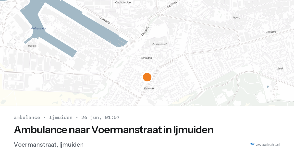 Ambulance naar Voermanstraat in Ijmuiden — 25 jun 2026