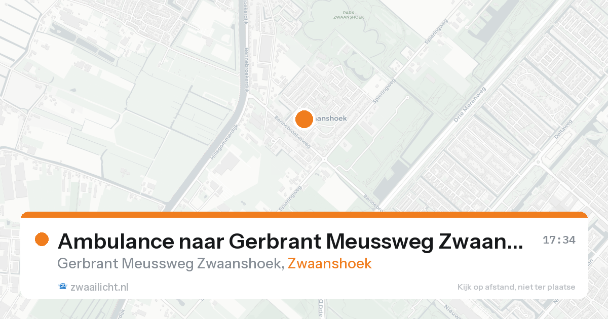 Ambulance naar Gerbrant Meussweg Zwaanshoek in Zwaanshoek — 19 aug 2026