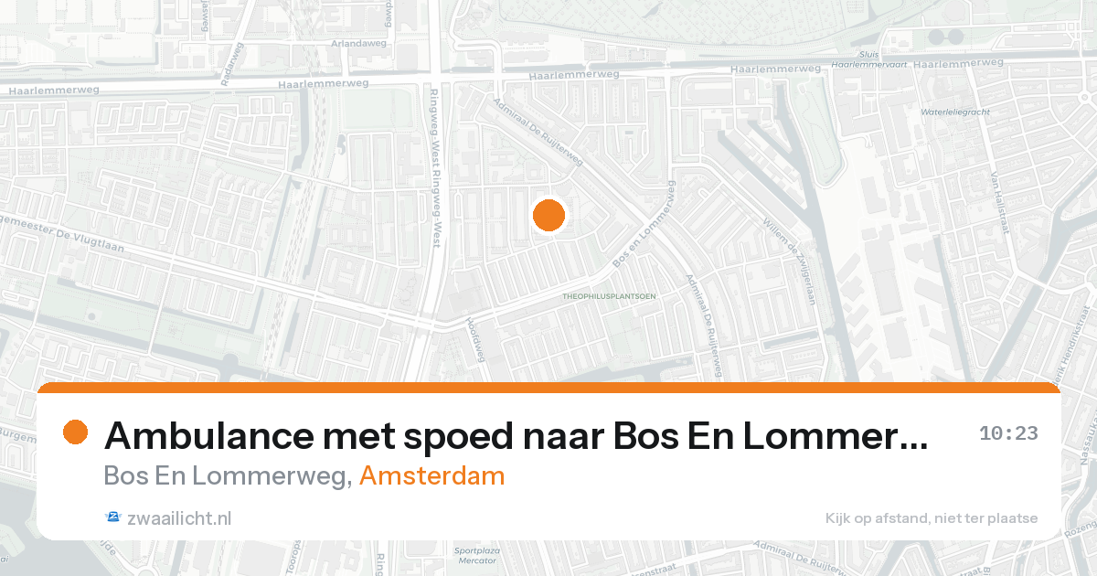 Ambulance met spoed naar Bos En Lommerweg in Amsterdam — 19 aug 2026