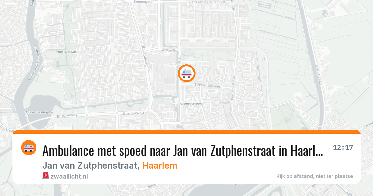 Ambulance met spoed naar Jan van Zutphenstraat in Haarlem — 19 apr 2026