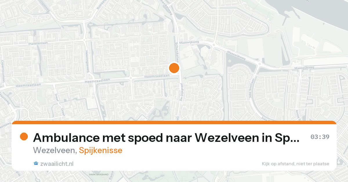 Ambulance met spoed naar Wezelveen in Spijkenisse — 24 aug 2026