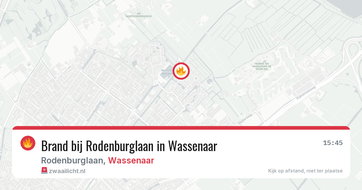 Brand bij Rodenburglaan in Wassenaar — 28 mrt 2026