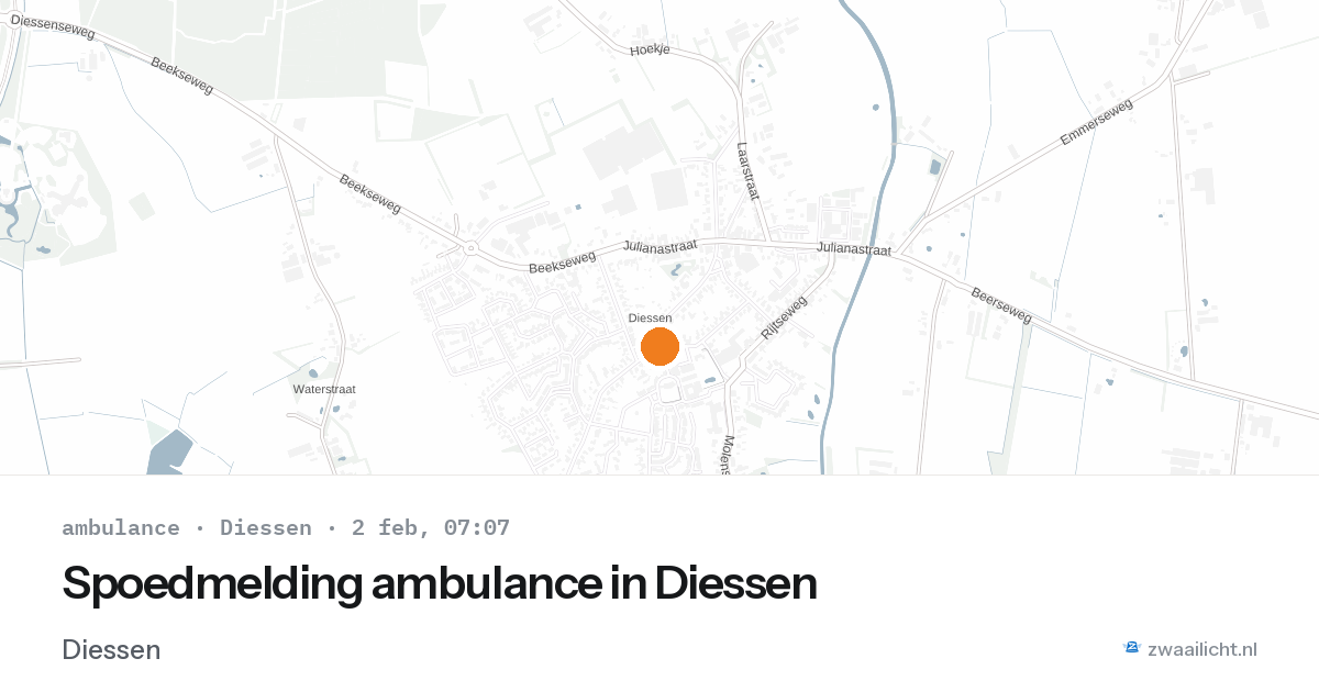 Spoedmelding ambulance in Diessen — 2 feb 2026