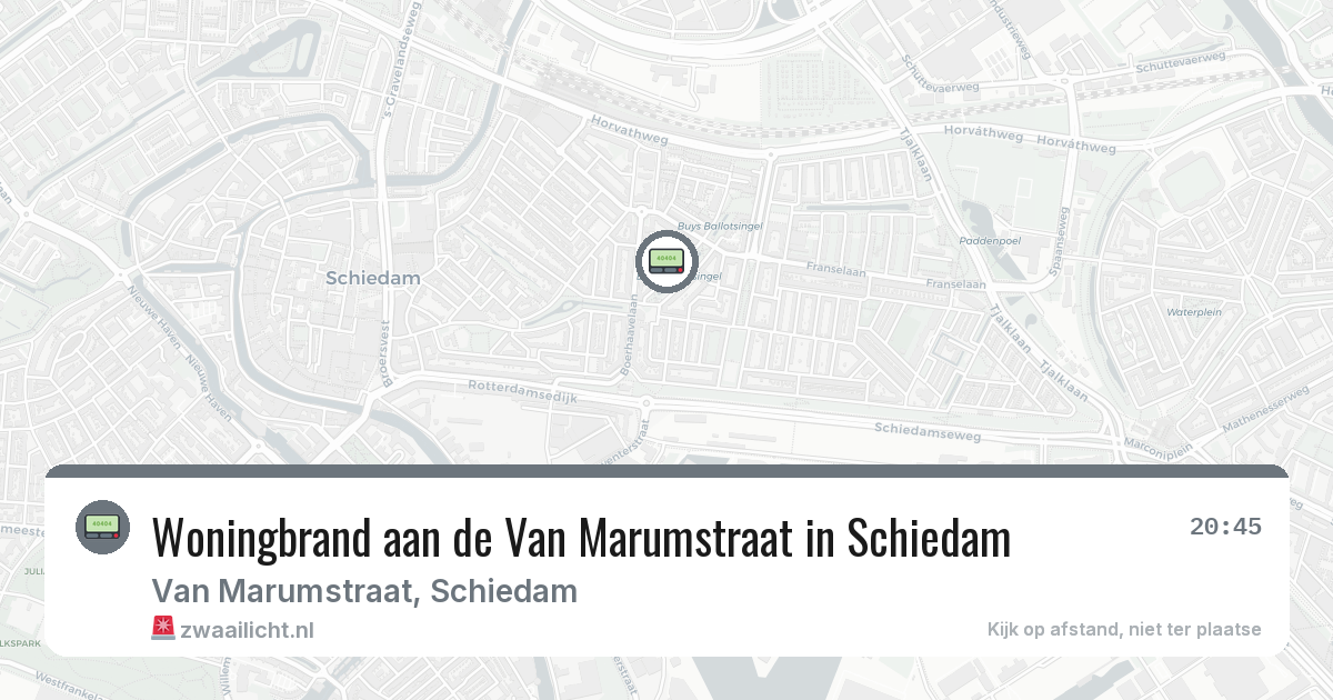 Woningbrand aan de Van Marumstraat in Schiedam — 27 mrt 2026