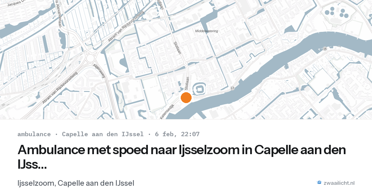 Ambulance met spoed naar Ijsselzoom in Capelle aan den IJssel — 6 feb 2026