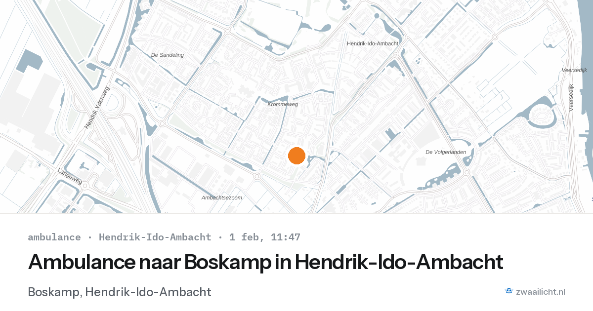 Ambulance naar Boskamp in Hendrik-Ido-Ambacht — 1 feb 2026