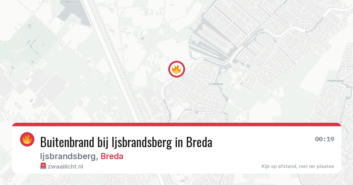Buitenbrand bij Ijsbrandsberg in Breda — 15 mrt 2026