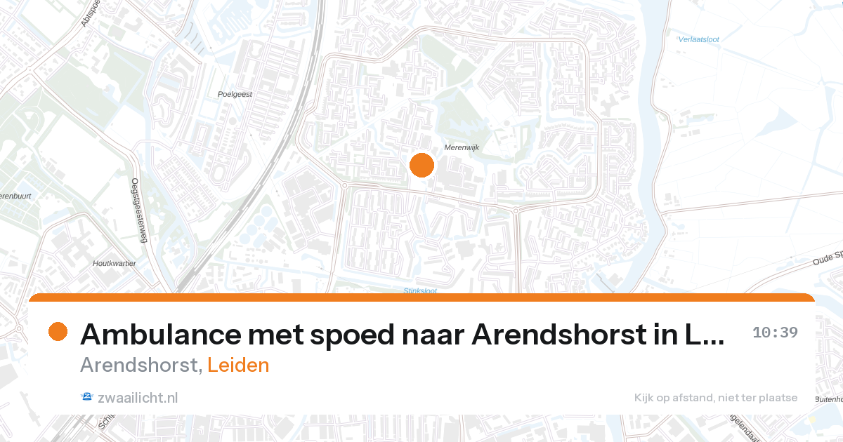 Ambulance met spoed naar Arendshorst in Leiden — 28 aug 2026