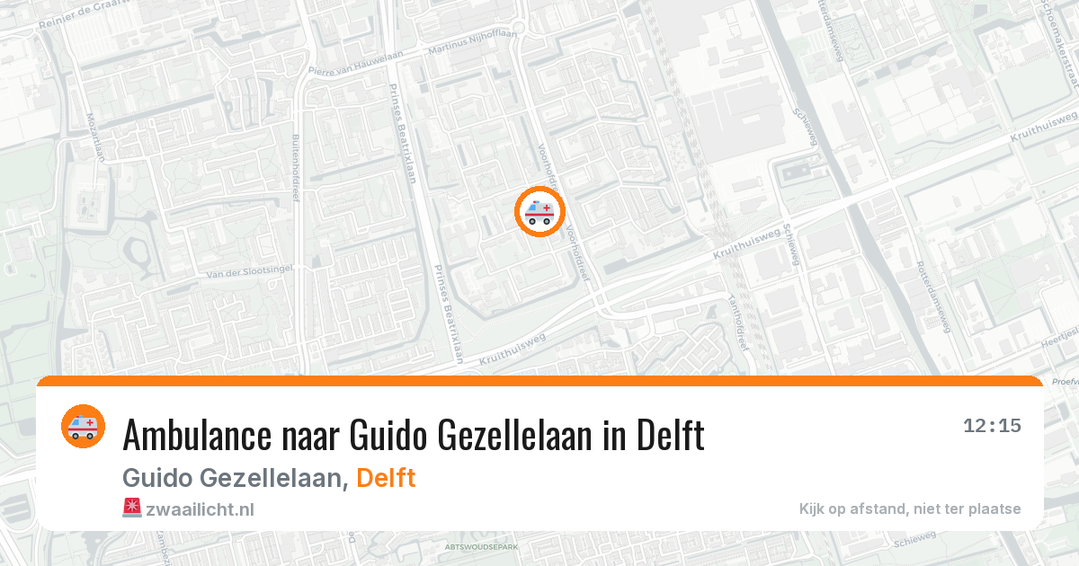 Ambulance naar Guido Gezellelaan in Delft — 26 jun 2026
