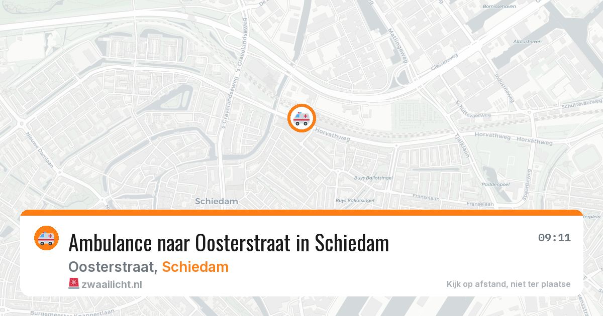 Ambulance naar Oosterstraat in Schiedam — 25 mei 2026