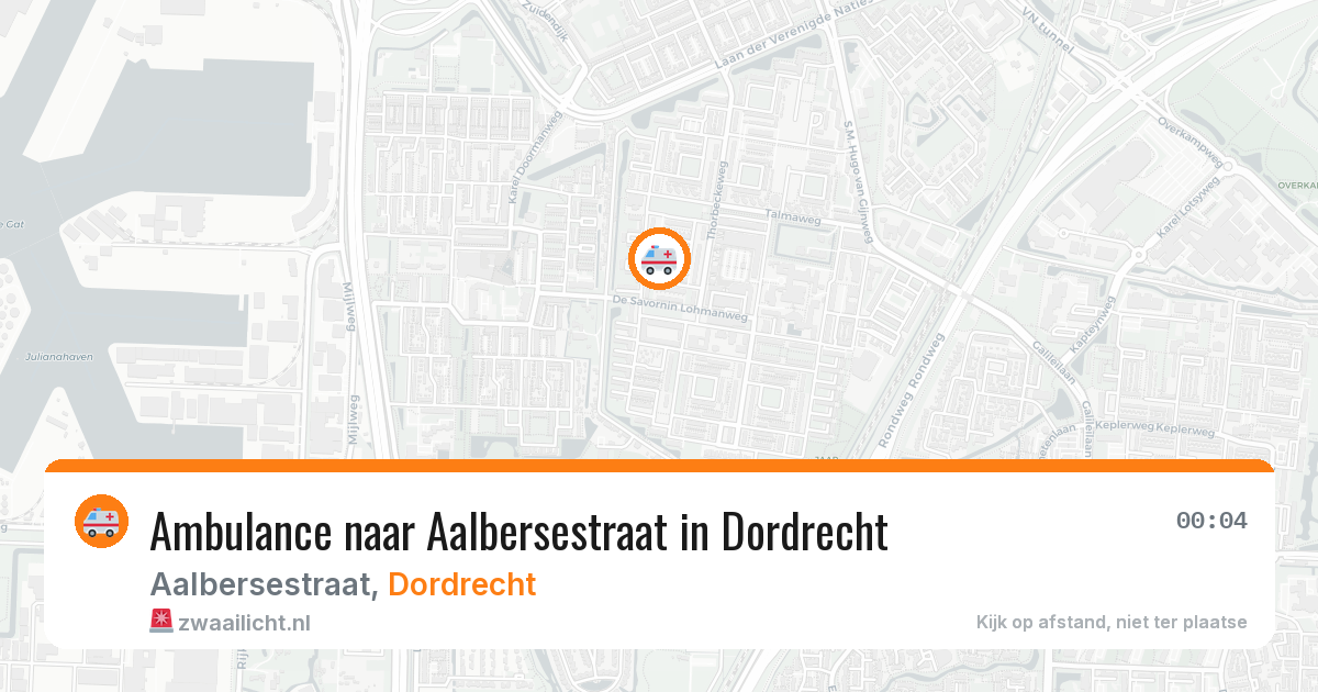 Ambulance naar Aalbersestraat in Dordrecht — 20 jul 2026