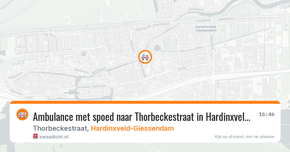 Ambulance met spoed naar Thorbeckestraat in Hardinxveld-Giessendam — 9 feb 2026
