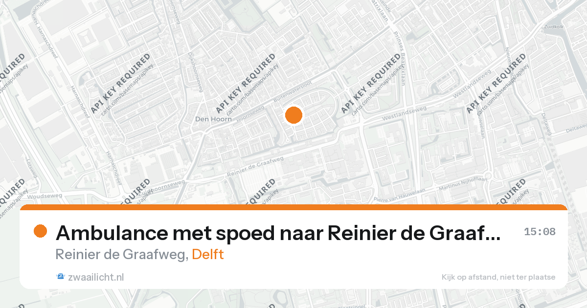 Ambulance met spoed naar Reinier de Graafweg in Delft — 26 aug 2026