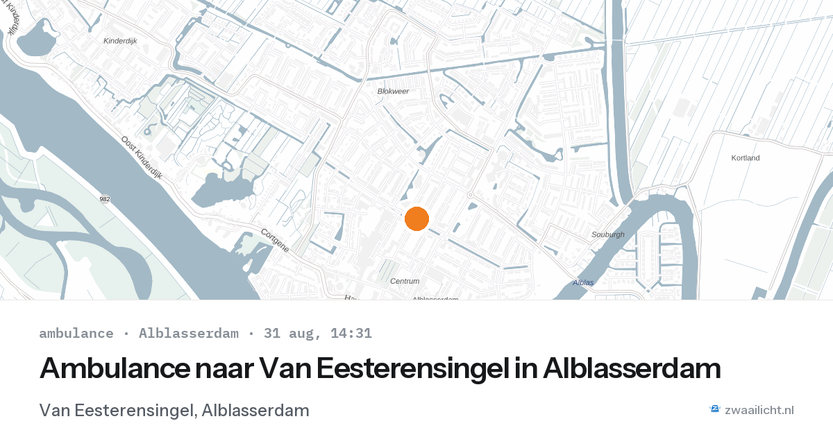 Ambulance naar Van Eesterensingel in Alblasserdam — 31 aug 2026