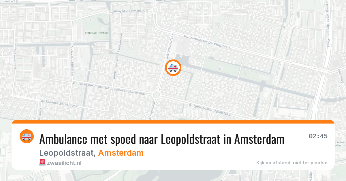 Ambulance met spoed naar Leopoldstraat in Amsterdam — 23 jun 2026