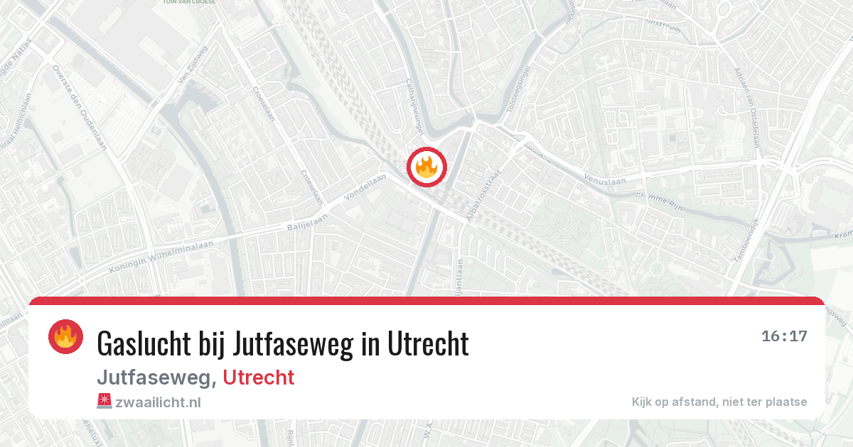Gaslucht bij Jutfaseweg in Utrecht — 7 mrt 2026