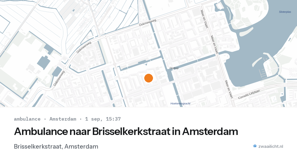 Ambulance naar Brisselkerkstraat in Amsterdam — 1 sep 2026