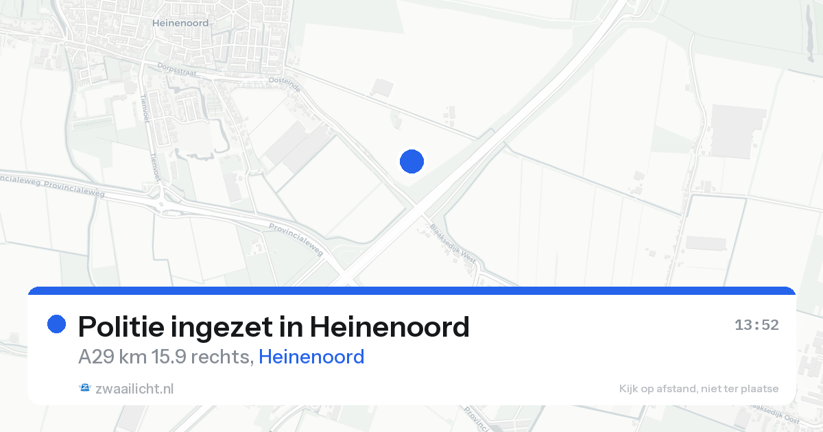 Politie ingezet in Heinenoord — 22 aug 2026 | 🚨 Zwaailicht.nl