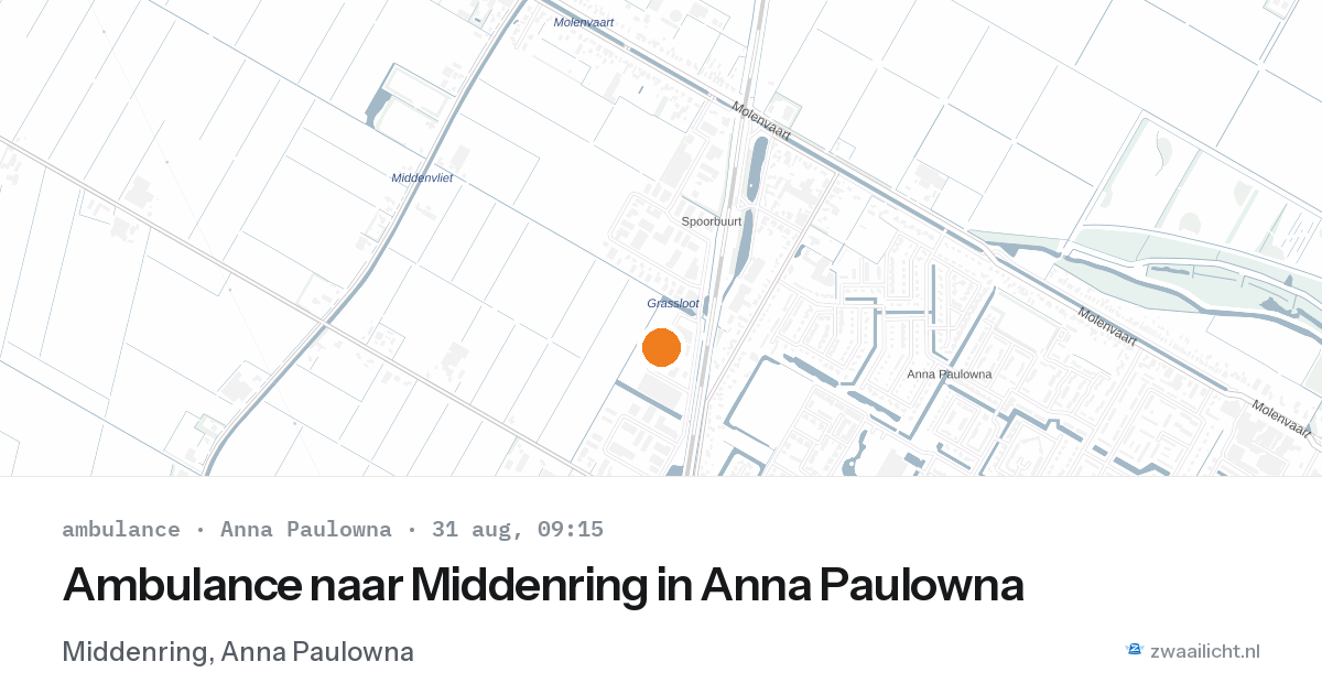 Ambulance naar Middenring in Anna Paulowna — 31 aug 2026
