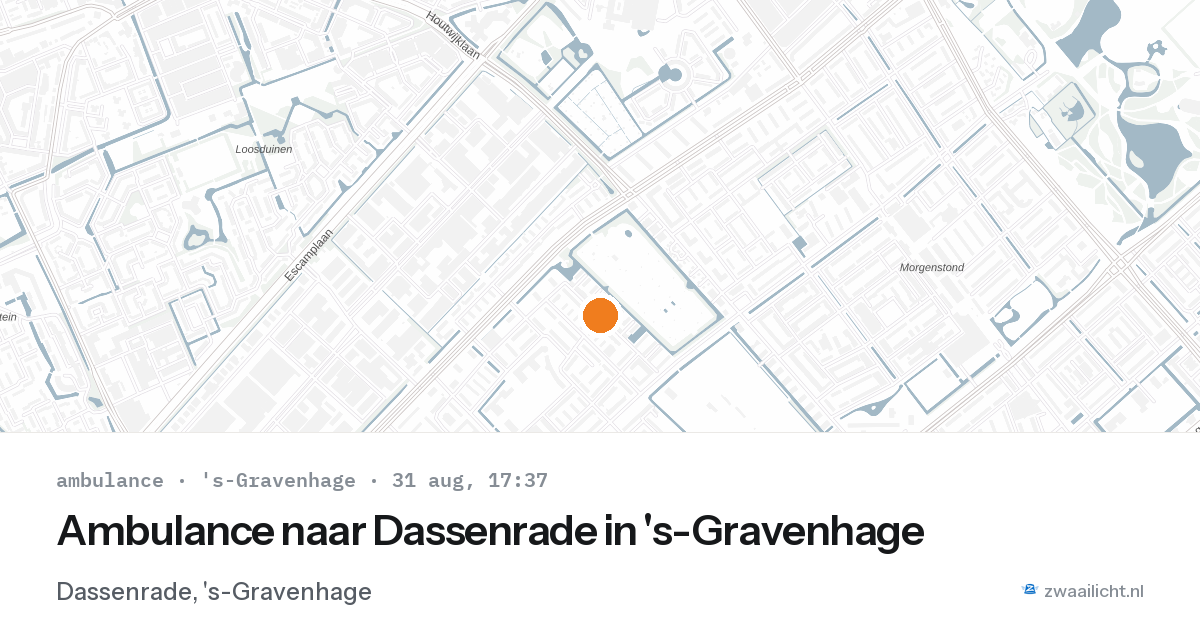 Ambulance naar Dassenrade in 's-Gravenhage — 31 aug 2026