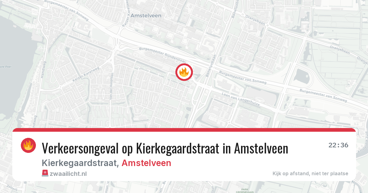 Verkeersongeval op Kierkegaardstraat in Amstelveen — 26 mrt 2026