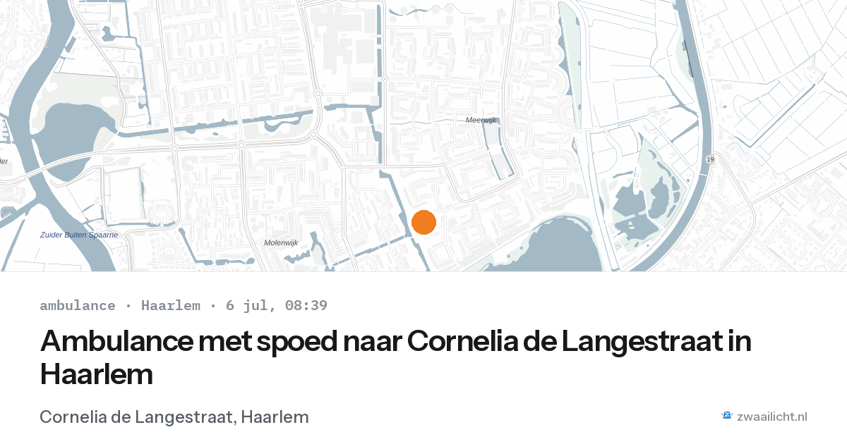 Ambulance met spoed naar Cornelia de Langestraat in Haarlem — 6 jul 2026