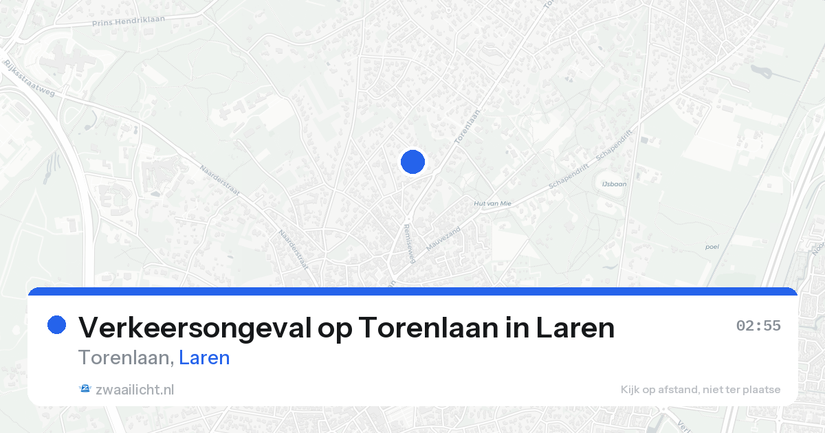 Verkeersongeval op Torenlaan in Laren — 20 aug 2026