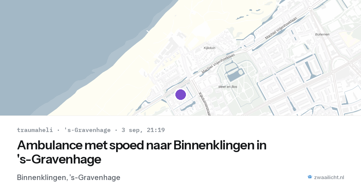 Ambulance met spoed naar Binnenklingen in 's-Gravenhage — 3 sep 2026